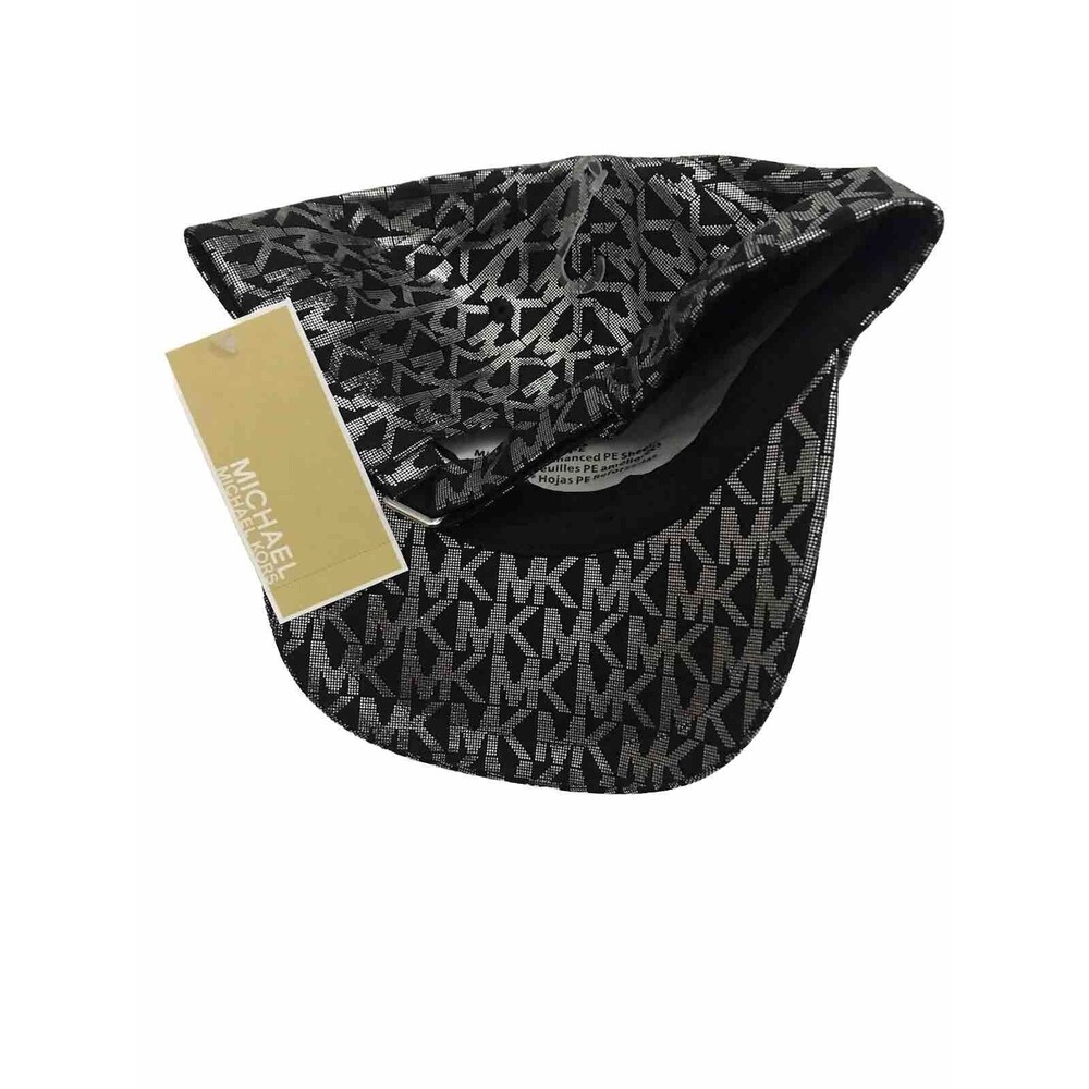 Michael Kors Monogram MK Logo Black / Silver Baseball Cap Hat One Size NWT - Picture 6 of 10
